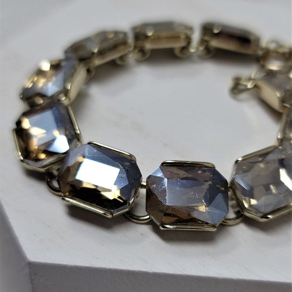 Sparkling Loft Bracelet Topaz Rhinestones 7" Long - Picture 2 of 7